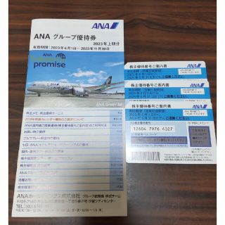 ANA 株主優待券3枚と冊子1(航空券)