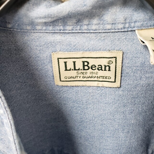 L.L.Bean(エルエルビーン)の90s L.L.Bean　エルエルビーン　スタンドカラーシャンブレーシャツ　L メンズのトップス(シャツ)の商品写真