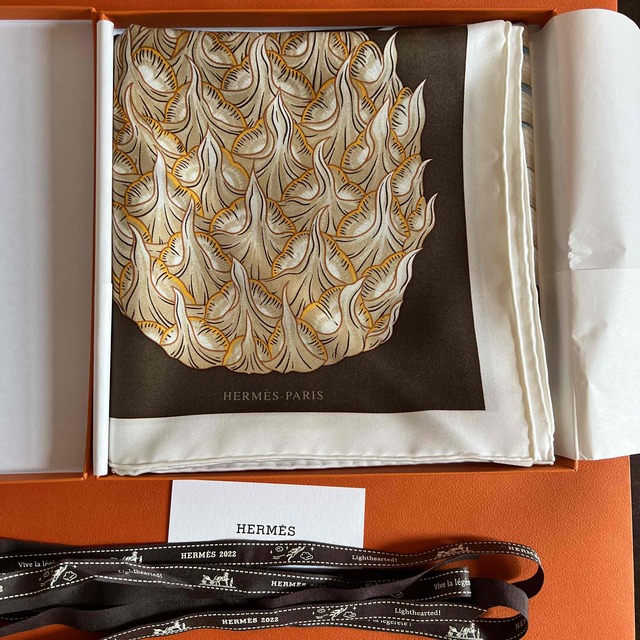 Hermes エルメス カレ90 ブロメリアの目録 スカーフ 国内完売-