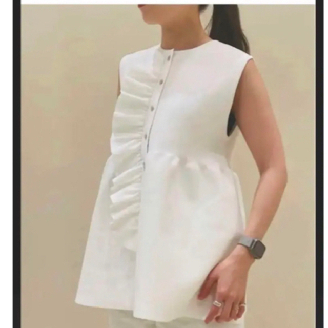 新品タグ付 united arrows フリルニットベスト ホワイト 白 | www