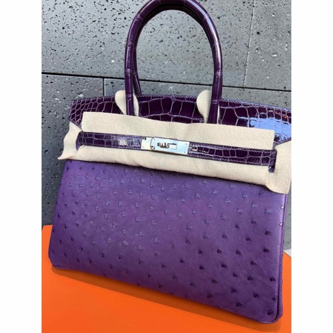 Hermes(エルメス)の新品★エルメス ハンドバッグ バーキンタッチ30 オーストリッチクロコダイル レディースのバッグ(ハンドバッグ)の商品写真