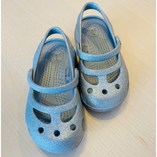 クロックス(crocs)のキッズ　クロックス　ラメラメ　キラキラ　　サンダル　c8（約15㎝）(サンダル)