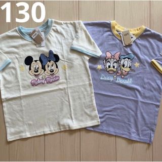 ディズニー(Disney)の【Disney】リトシー ミッキー☆ドナルド パープル Tシャツ 2点セット(Tシャツ/カットソー)