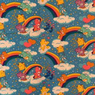 CareBears - 【新品 ビンテージ】ケアベア レインボー柄 110x90cm