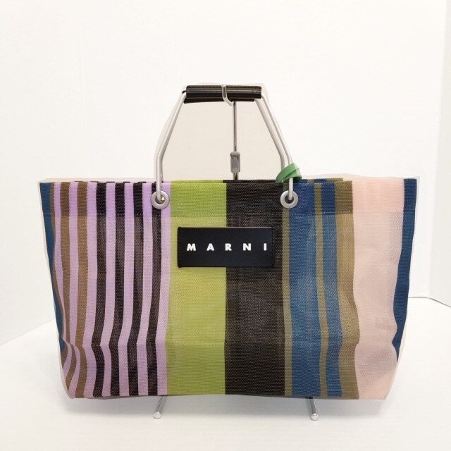 マルニ トートバッグ美品 - ストライプ