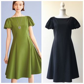 美品 FOXEY フォクシー ウォータープルーフ ストレッチ ワンピース