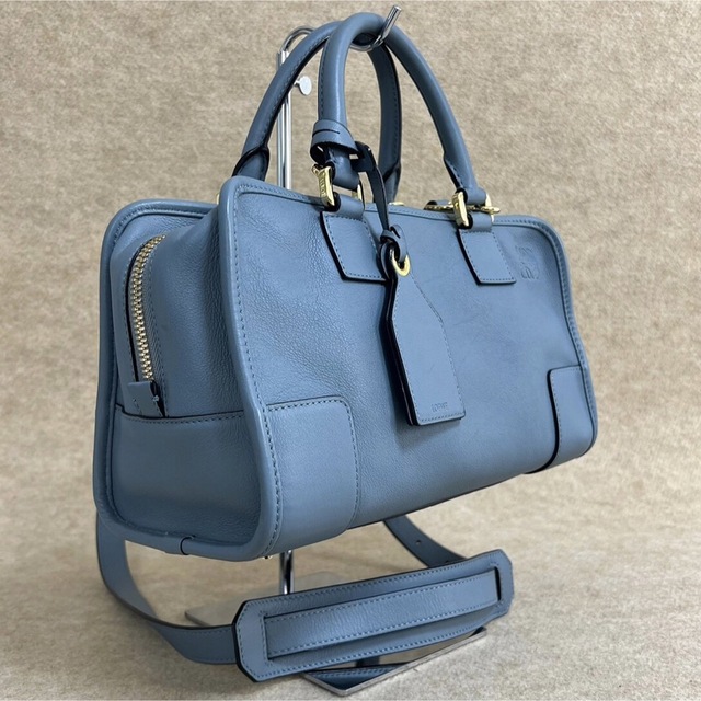 4DA23 LOEWE ロエベ レザー ハンドバッグ アマソナ28 水色 - www ...