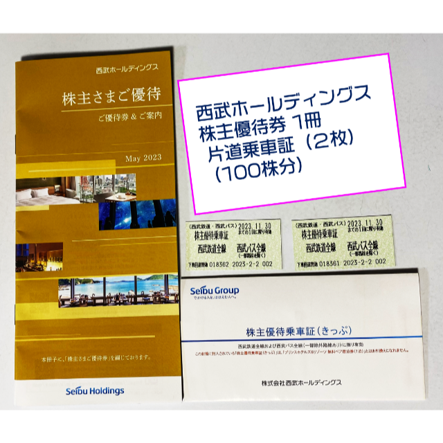 西武ホールディングス 株主優待券 × 片道乗車証（２枚） 1冊（100株分