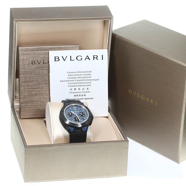 ブルガリ BVLGARI DG42SMCCH ディアゴノ マグネシウム クロノグラフ 自動巻き メンズ 極美品 箱・保証書付き_751279