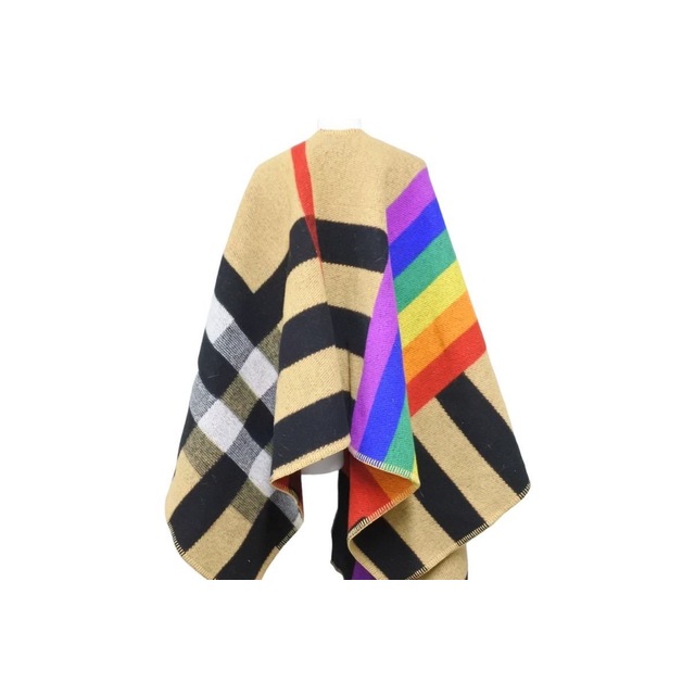 BURBERRY バーバリー Rainbow Vintage Check ポンチョ マルチカラー 19AW 4078755/68E 美品 中古49049