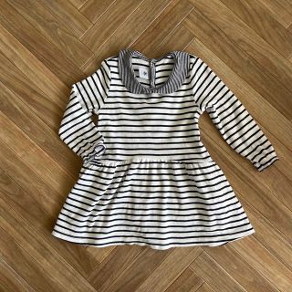 プチバトー(PETIT BATEAU)の【PETIT BATEAU】ボーダー ワンピース 81cm (18m)(ワンピース)