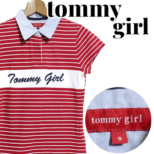 tommy girl - tommy girl トミーガール ロゴ刺繍 ボーダー ポロシャツ Sサイズの通販 by 古着屋☆I.S.T