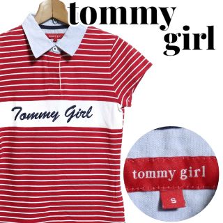 トミーガール(tommy girl)のtommy girl トミーガール ロゴ刺繍 ボーダー ポロシャツ Sサイズ(ポロシャツ)