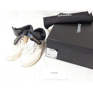 シャネル(CHANEL)のびび様専用　CHANEL　ロゴ　シャネル　ココマーク　レザー　スニーカー　37(スニーカー)