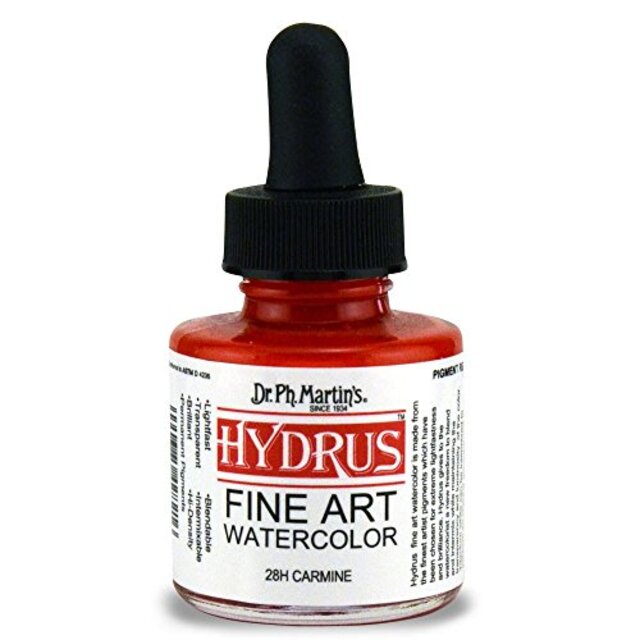 Dr. Ph. Martin's Hydrus Fine Art Watercolor 1.0 oz Carmine (28H) g6bh9ry