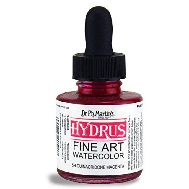 Dr. Ph. Martin's Hydrus Fine Art Watercolor 1.0 oz Quinacridone Magenta (5H) g6bh9ry