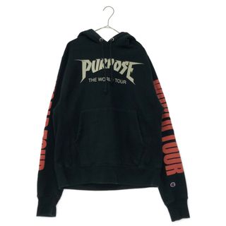 チャンピオン(Champion)のCHAMPION チャンピオン PURPOSE　TOUR　パーパスツアー　フロントプリントスウェットプルオーバーパーカー　ブラック(パーカー)