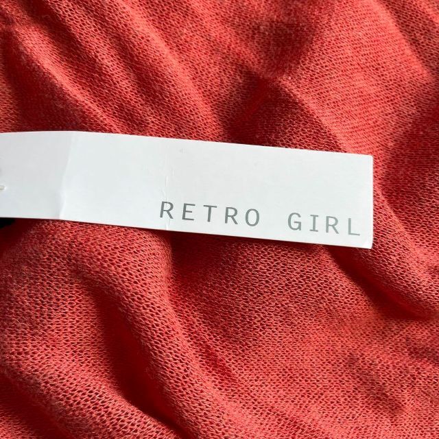 RETRO GIRL(レトロガール)のRETRO GIRL レトロガール　カーディガン　タグ付き　肩掛け　オレンジ レディースのトップス(カーディガン)の商品写真