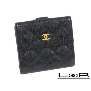 シャネル(CHANEL)の■中古■　シャネル ココ 両面 財布 コンパクト マトラッセ キャビアスキン A48980 【A73457】(財布)