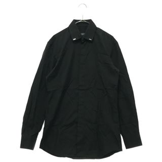誠実 GIVENCHY ジバンシー ブラック コットンシャツ 襟メタルパーツ 39