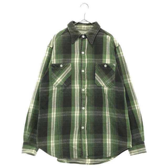 WACKO MARIA ワコマリア 19AW FLANNEL CHECK REGULAR COLLAR SHIRT フランネル レギュラー 長袖 チェックシャツ グリーン