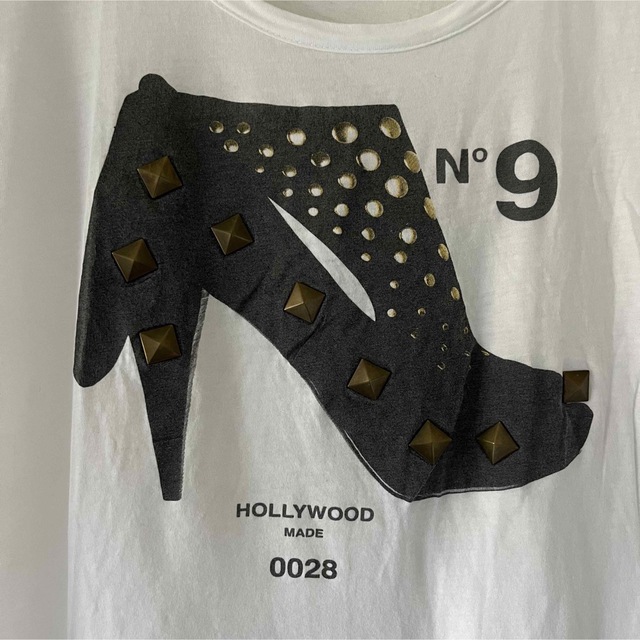 ROSE BUD(ローズバッド)の【美品】Hollywood made N°9 スタッズヒールプリントTシャツ S レディースのトップス(Tシャツ(半袖/袖なし))の商品写真