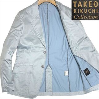 タケオキクチ(TAKEO KIKUCHI)のJ7336 美品 タケオキクチコレクション 現行タグ アンコンジャケット 青 3(テーラードジャケット)