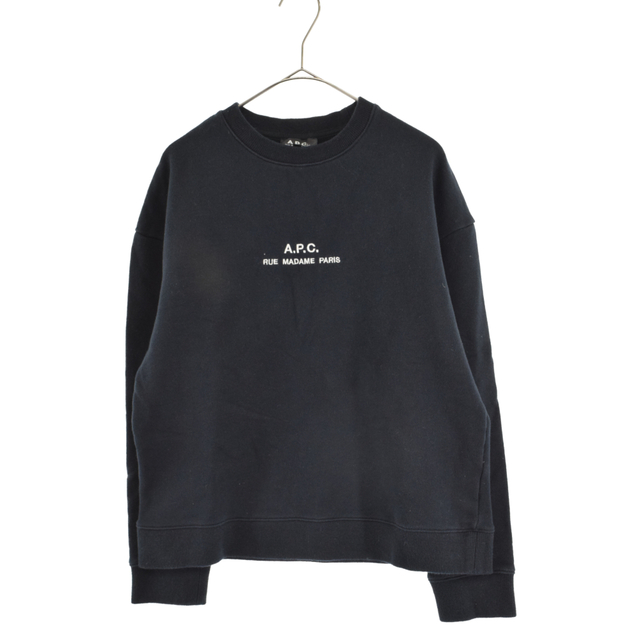 A.P.C アーペーセー フロントロゴ スウェット コットントレーナー 25192-1-90402 ブラック | フリマアプリ ラクマ