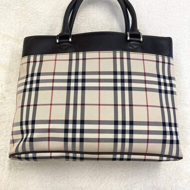 BURBERRY(バーバリー)の【美品】 バーバリー トートバッグ ノバチェック ロゴプレート キャンバス レディースのバッグ(トートバッグ)の商品写真