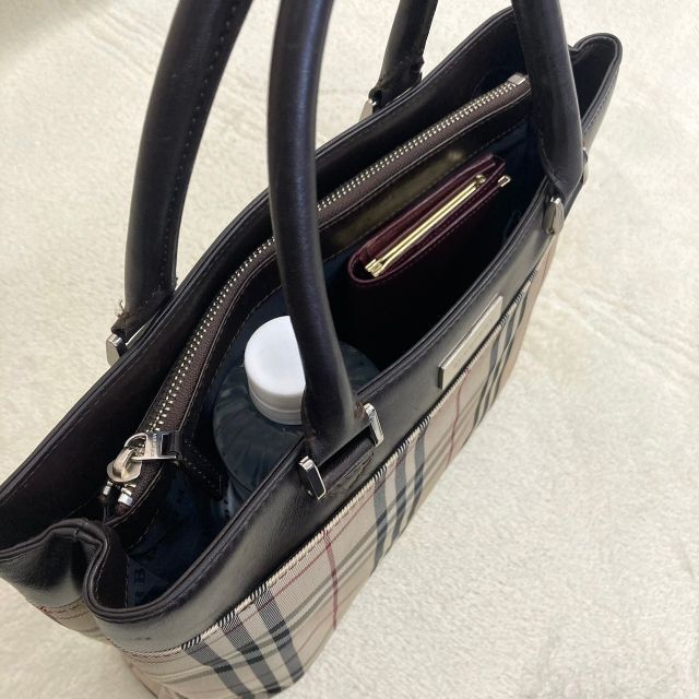 BURBERRY(バーバリー)の【美品】 バーバリー トートバッグ ノバチェック ロゴプレート キャンバス レディースのバッグ(トートバッグ)の商品写真