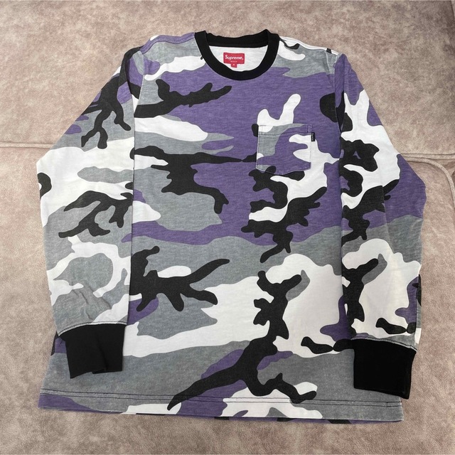 supreme L/S pocket tee purple camo