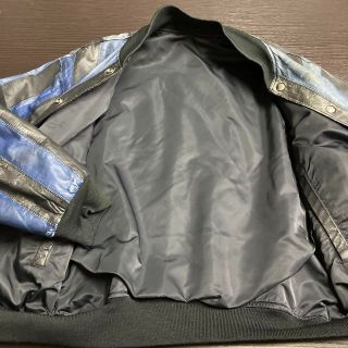 ヴィンテージ リバーシブル ブルゾン レザー ナイロン ma-1 古着