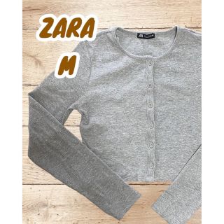 ザラ(ZARA)の【美品】ZARA♡ザラ♡ショート丈トップス♡カーディガン♡グショート丈♡レー♡M(カーディガン)