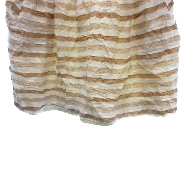 UNITED ARROWS green label relaxing(ユナイテッドアローズグリーンレーベルリラクシング)のグリーンレーベルリラクシング フレアスカート ミニ ボーダー 40 アイボリー レディースのスカート(ミニスカート)の商品写真