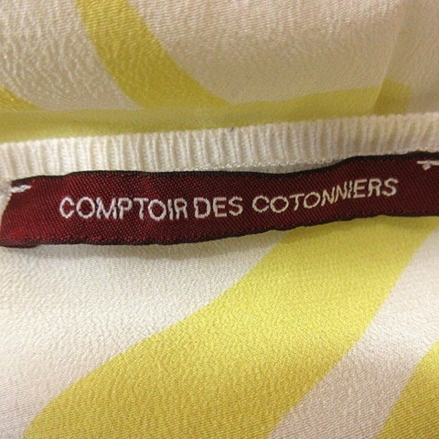 Comptoir des cotonniers(コントワーデコトニエ)のコントワーデコトニエ カットソー Vネック ノースリーブ 総柄 絹 シルク 7 レディースのトップス(カットソー(半袖/袖なし))の商品写真