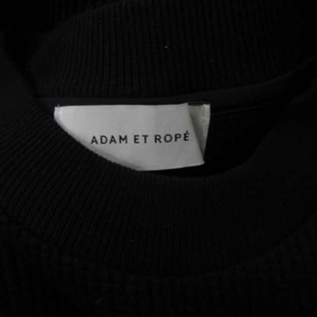 Adam et Rope'(アダムエロぺ)のアダムエロペ カットソー ノースリーブ ワッフル地 F 黒 ブラック /YI レディースのトップス(カットソー(半袖/袖なし))の商品写真