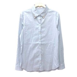 コムサデモード(COMME CA DU MODE)のコムサデモード シャツ 長袖 ビジュー 9 水色 ライトブルー(シャツ/ブラウス(長袖/七分))
