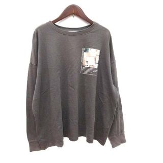 ページボーイ(PAGEBOY)のページボーイ Tシャツ 長袖 クルーネック フォトプリント F チャコールグレー(Tシャツ(長袖/七分))