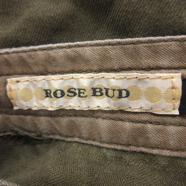 ROSE BUD(ローズバッド)のローズバッド ワイドパンツ ボタンフライ ダメージ加工 カットオフ 2 カーキ レディースのパンツ(その他)の商品写真