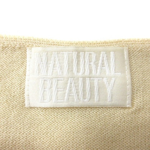 NATURAL BEAUTY(ナチュラルビューティー)のナチュラルビューティー カーディガン ニット 五分袖 M 黄色 イエロー レディースのトップス(カーディガン)の商品写真