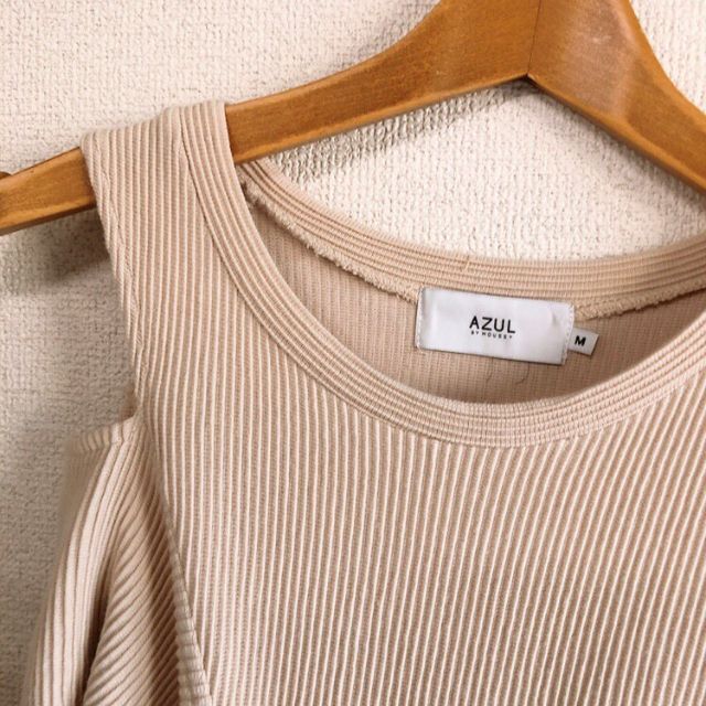 AZUL by moussy AZUL by moussy♡ショルダースリットチュニックカットソーベージュ美品の通販 by mi AZUL しまむらコラボ チュニック 100