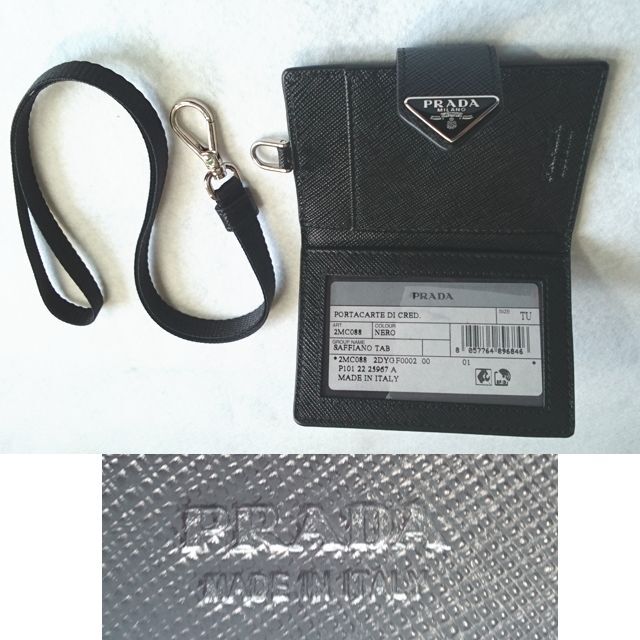 ●新品/正規品● PRADA サフィアーノレザーxレザー カードケース