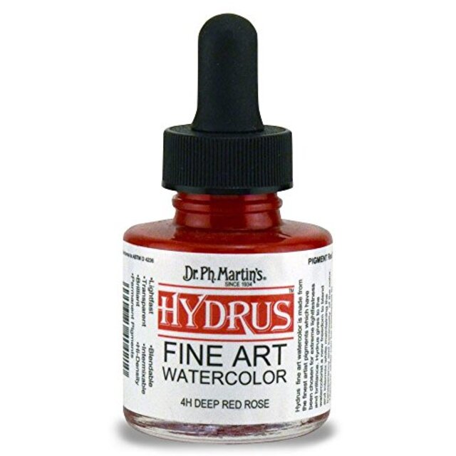 Dr. Ph. Martin's Hydrus Fine Art Watercolor 1.0 oz Deep Red Rose (4H) g6bh9ry