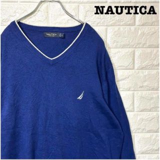 ノーティカ(NAUTICA)の綿100％★ノーティカNAUTICA 薄手Vネックセーター 刺繡ワンポイントロゴ(ニット/セーター)