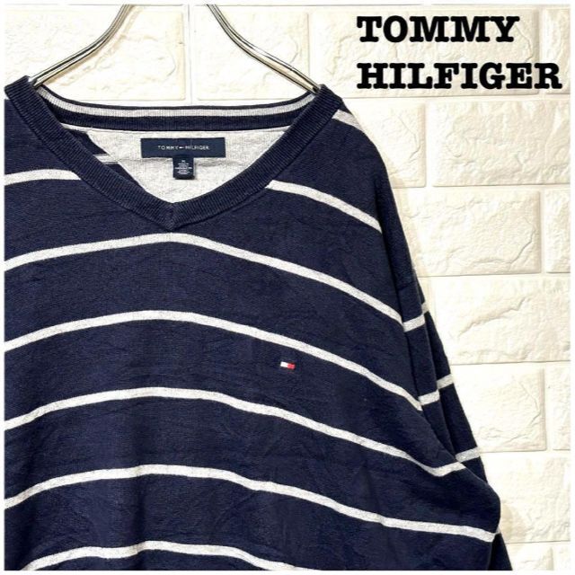TOMMY HILFIGER(トミーヒルフィガー)の刺繡ロゴ★トミーヒルフィガーTOMMY HILFIGER セーター 綿100％ メンズのトップス(スウェット)の商品写真