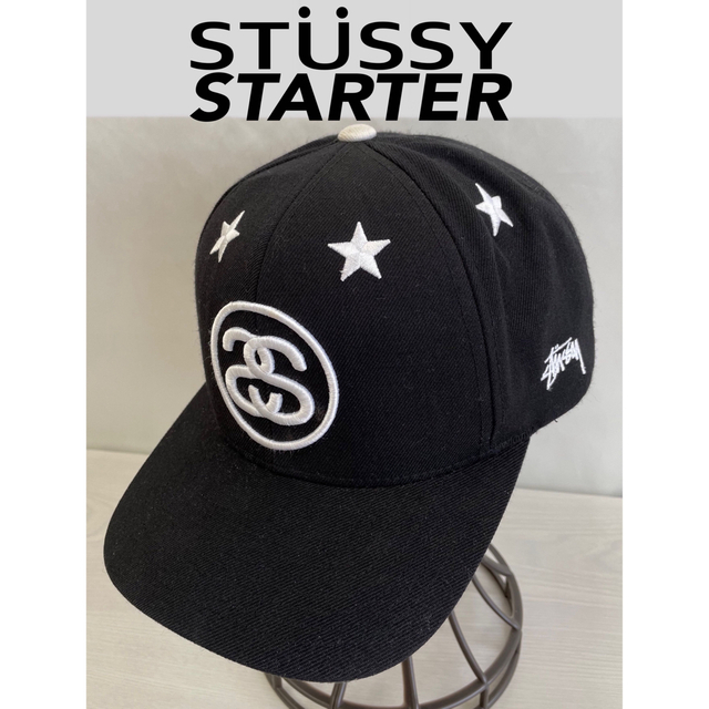 STUSSYステューシー×STARTERスターター　キャップ　ブラック | フリマアプリ ラクマ