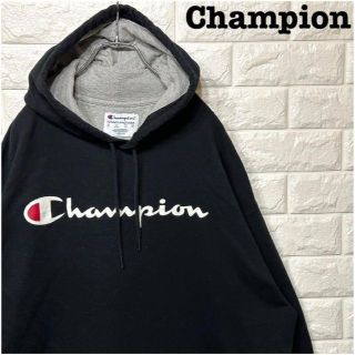 チャンピオン(Champion)のデカロゴ★チャンピオンChampionビッグパーカー2XLプルオーバー刺繍ロゴ(パーカー)