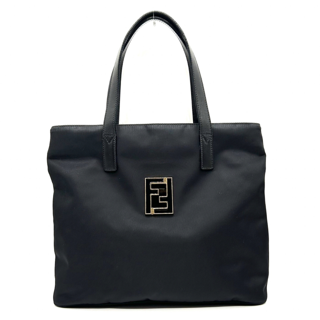 FENDI(フェンディ)のFENDI フェンディ  ナイロン　トートバッグ　ロゴ　FF金具　ブラック レディースのバッグ(トートバッグ)の商品写真