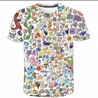 ポケモン(ポケモン)の新品未使用120cmポケモン総柄Tシャツ(Tシャツ/カットソー)