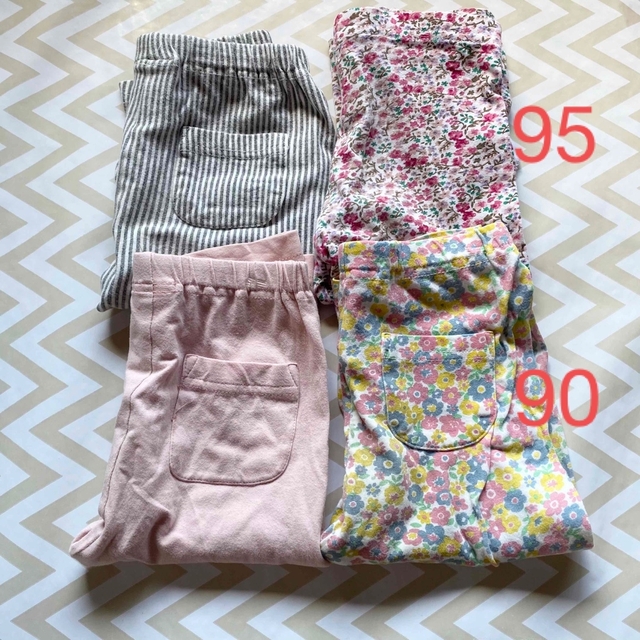 レギンス　ズボン　4枚セット　薄手　90〜95 キッズ/ベビー/マタニティのキッズ服女の子用(90cm~)(パンツ/スパッツ)の商品写真